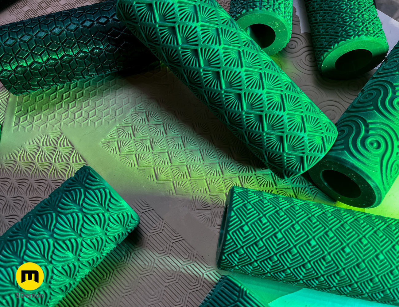 Texture Rollers - Art Deco Wide Patterns 3D print model_7