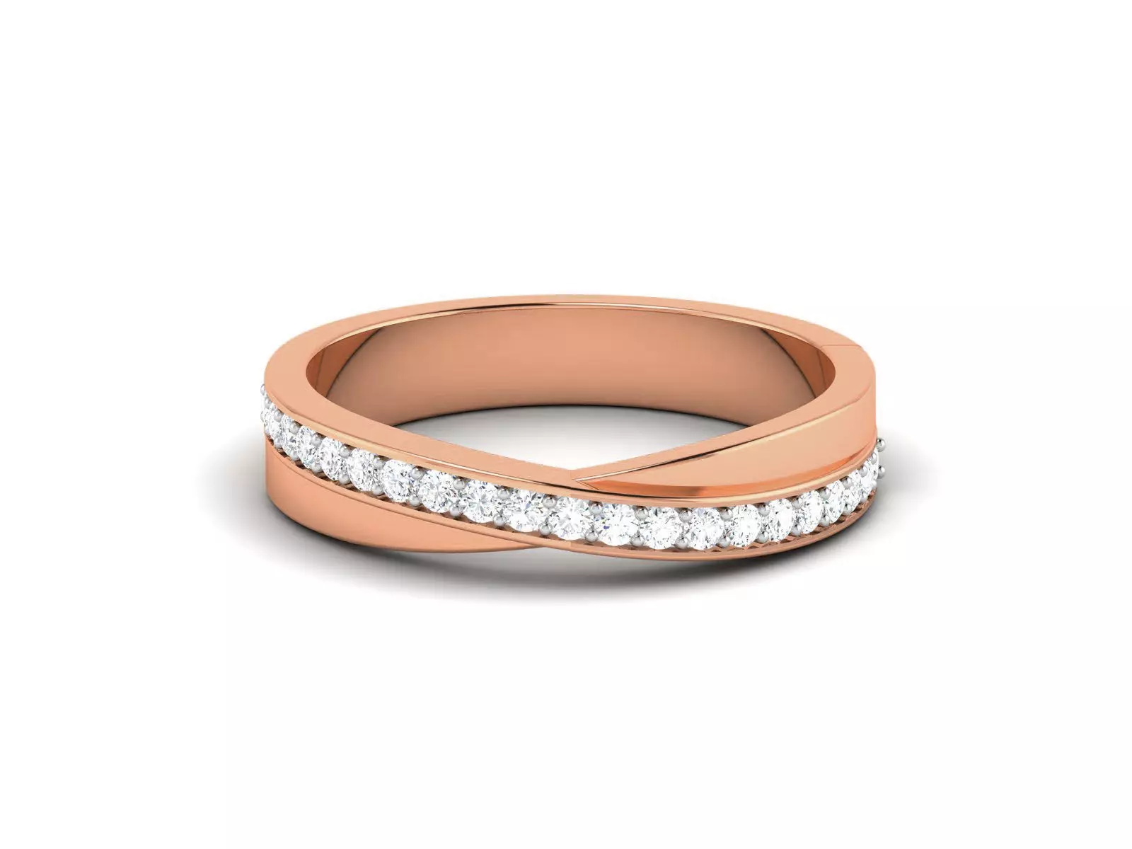 Diamond Band Ring 3dm render detail 3D print model_1