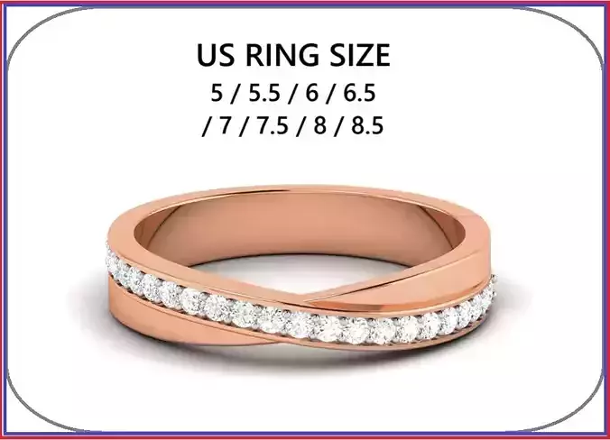 Diamond Band Ring 3dm render detail 