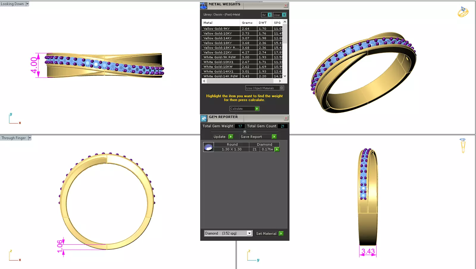 Diamond Band Ring 3dm render detail 3D print model_15