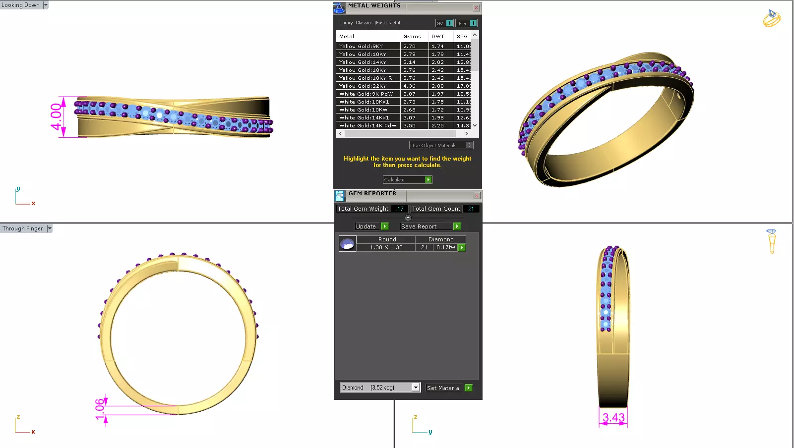 Diamond Band Ring 3dm render detail 3D print model_19