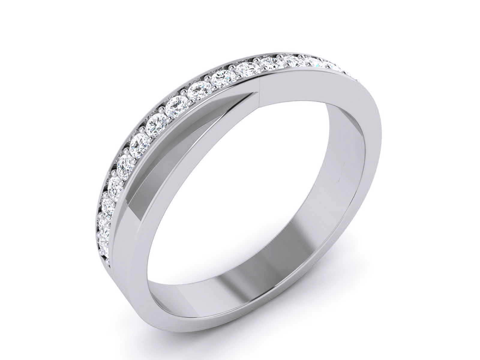Diamond Band Ring 3dm render detail 3D print model_7