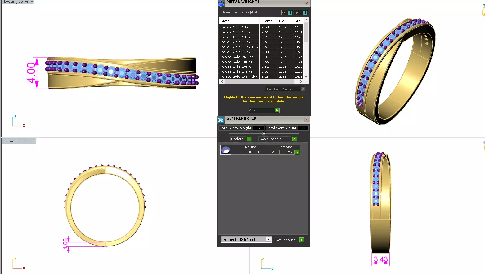 Diamond Band Ring 3dm render detail 3D print model_13