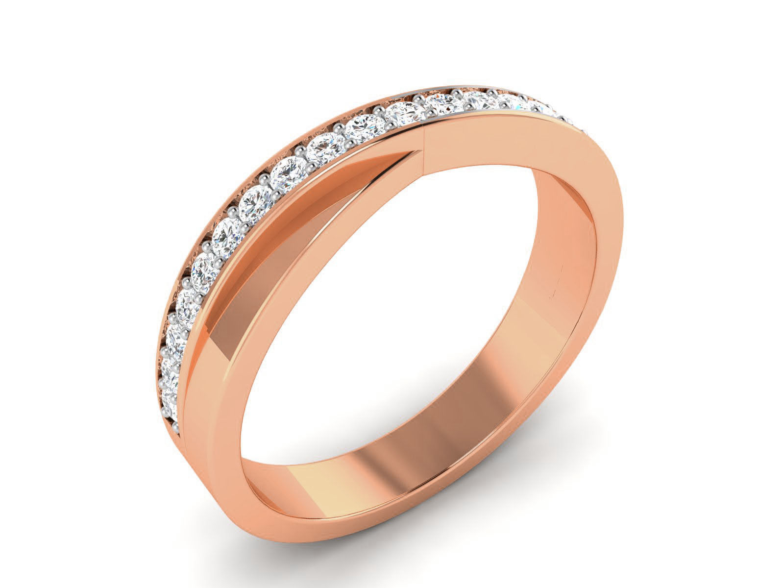 Diamond Band Ring 3dm render detail 3D print model_8