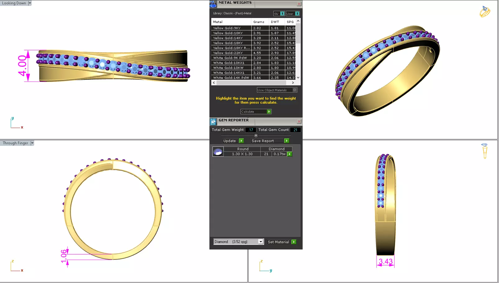 Diamond Band Ring 3dm render detail 3D print model_16