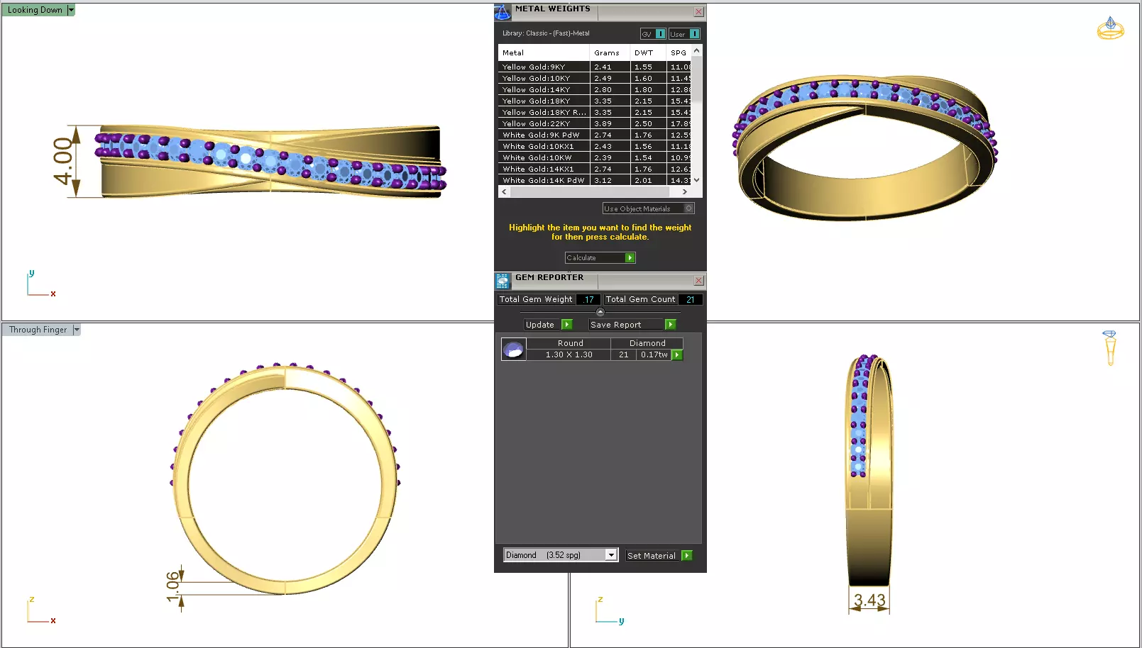 Diamond Band Ring 3dm render detail 3D print model_21