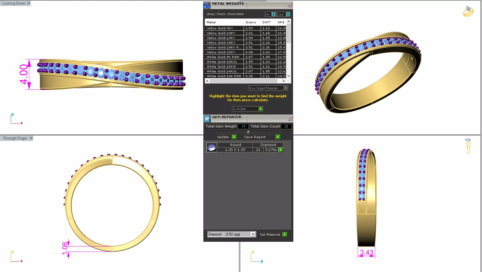 Diamond Band Ring 3dm render detail 3D print model_20