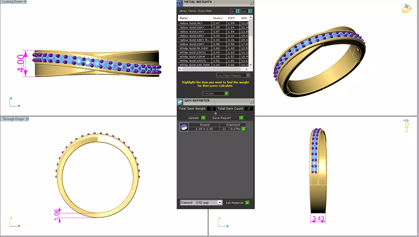 Diamond Band Ring 3dm render detail 3D print model_14