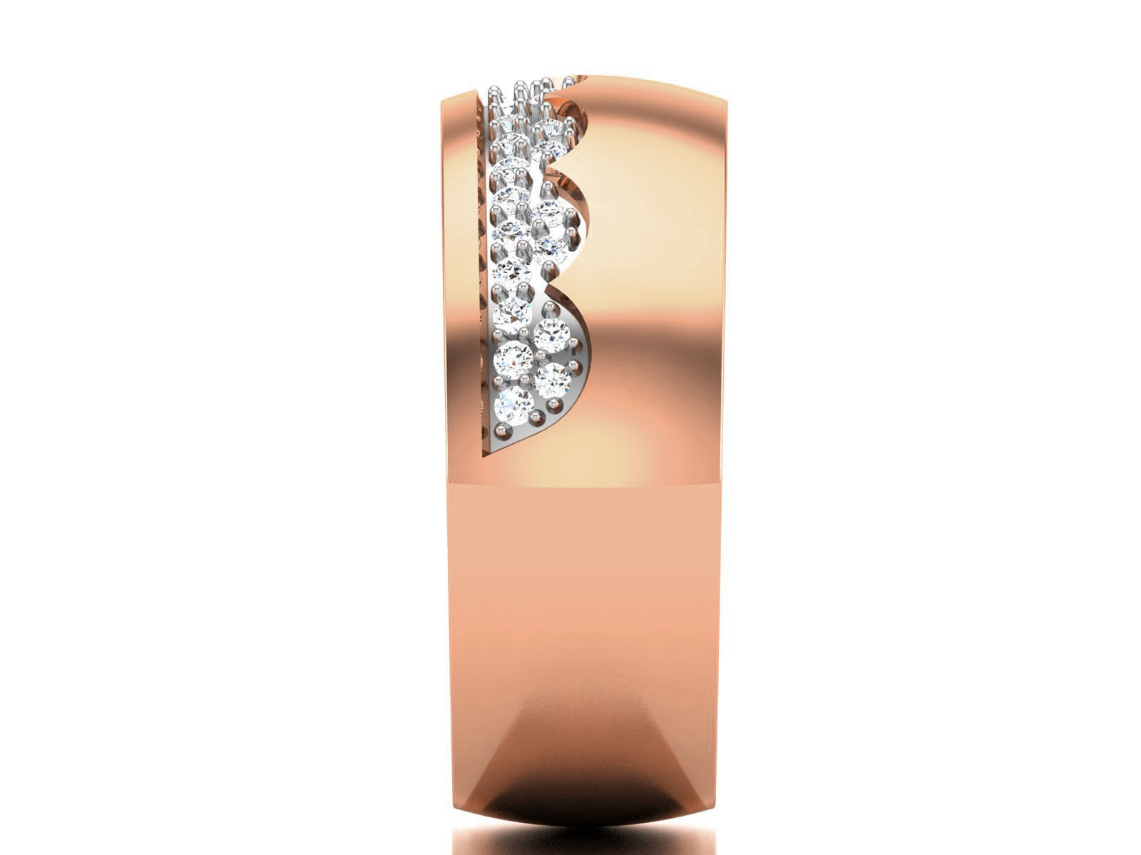 Diamond Band Ring 3dm render detail 3D print model_8