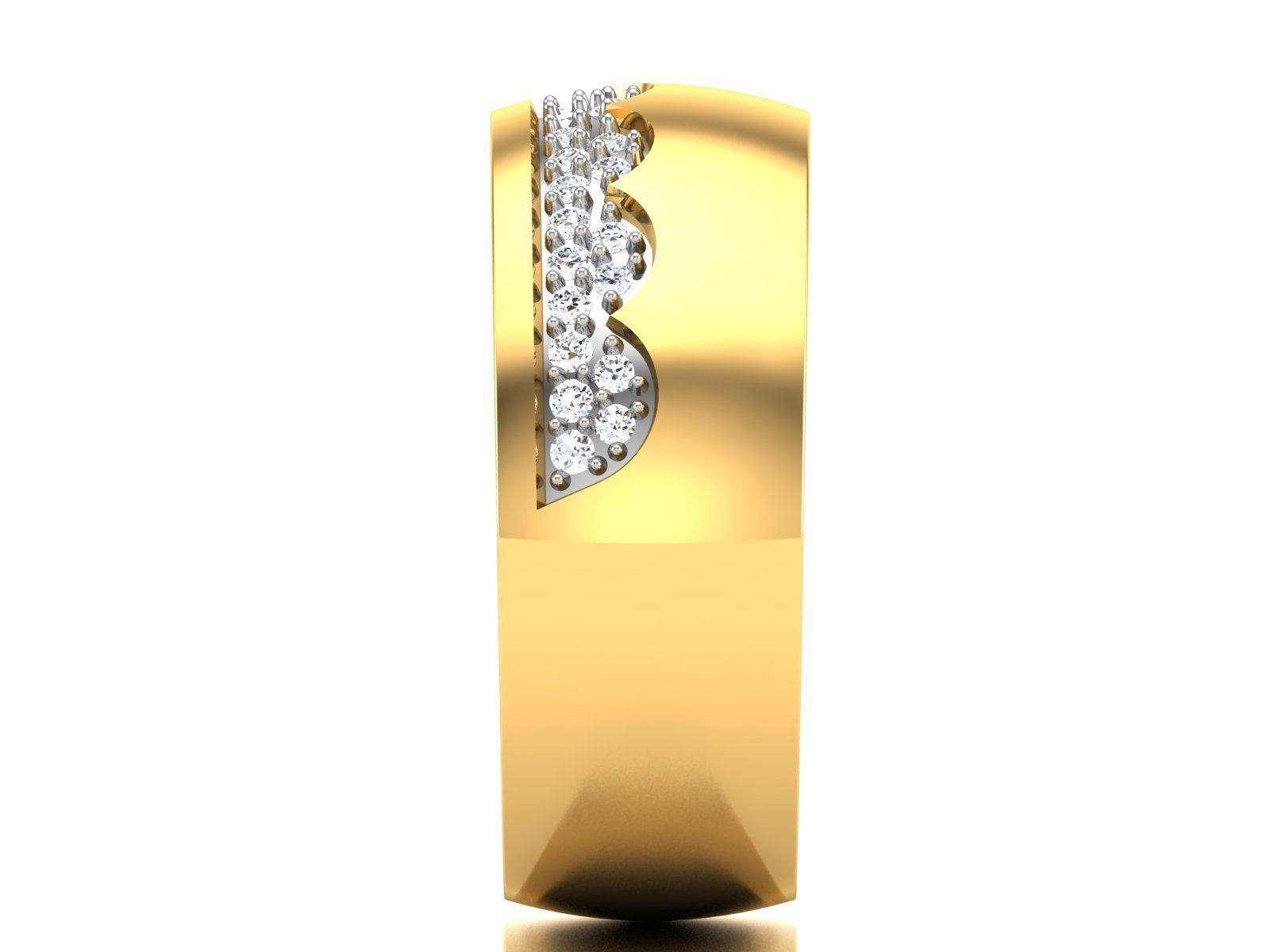 Diamond Band Ring 3dm render detail 3D print model_10