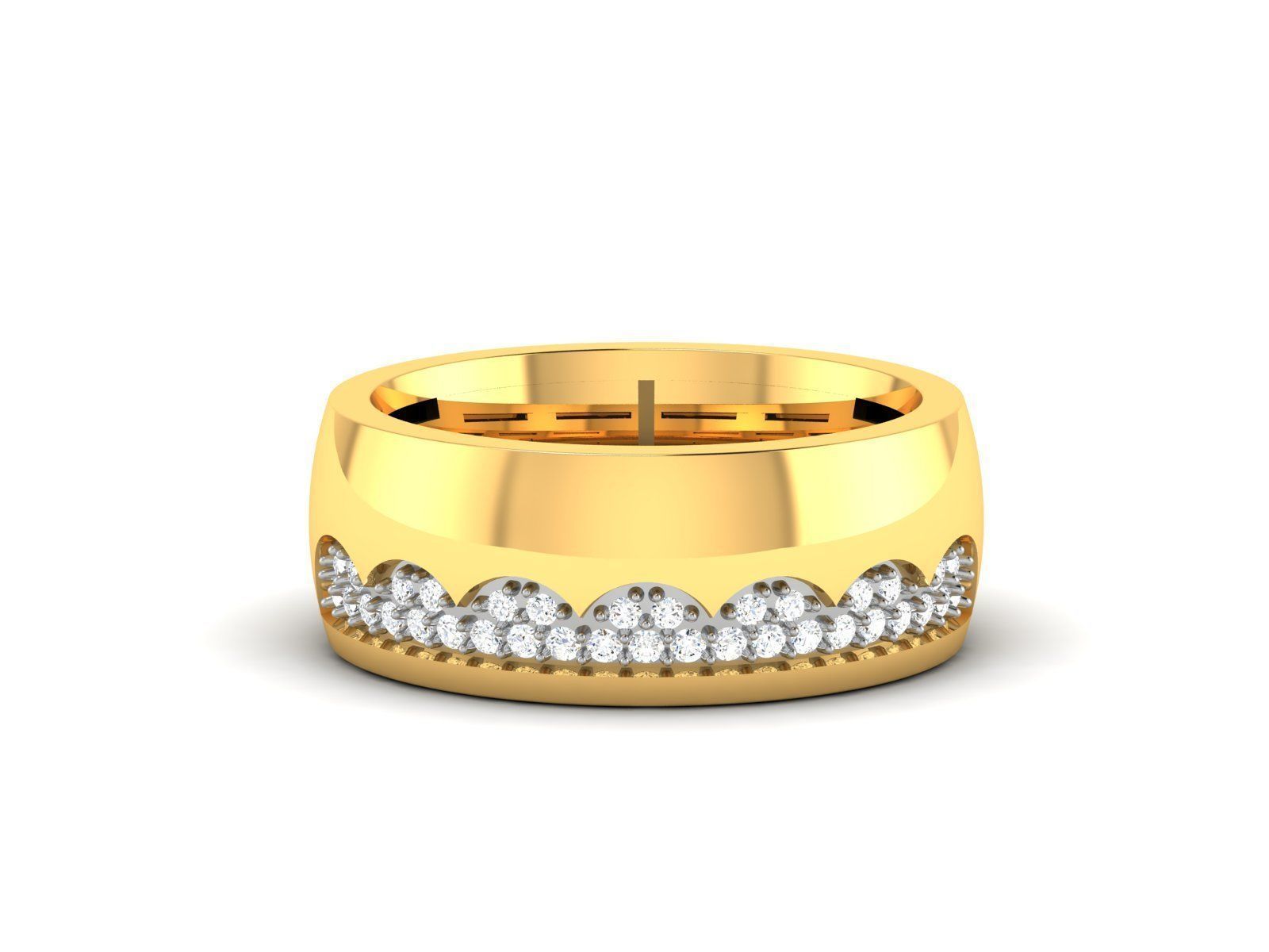 Diamond Band Ring 3dm render detail 3D print model_12