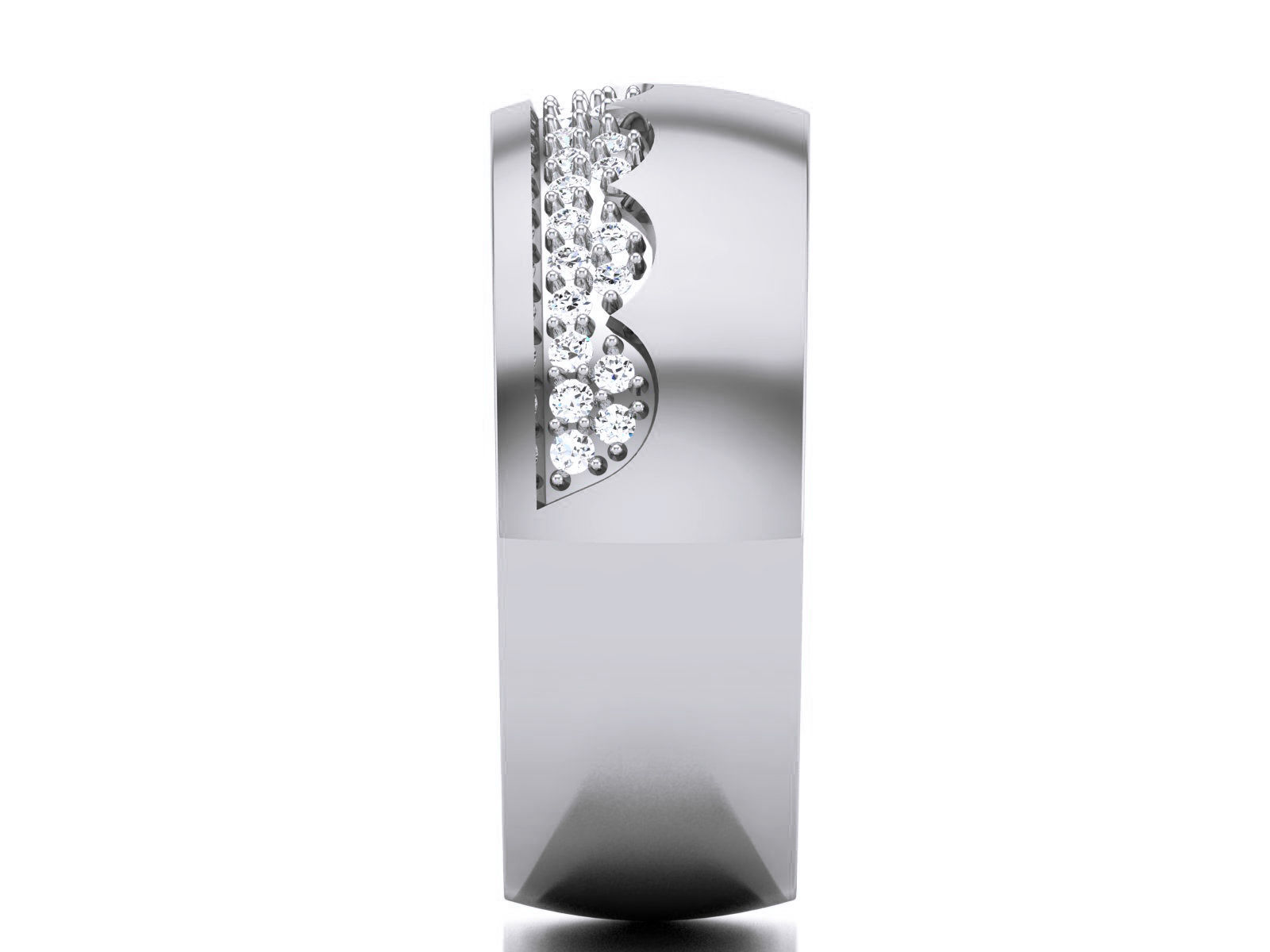 Diamond Band Ring 3dm render detail 3D print model_9