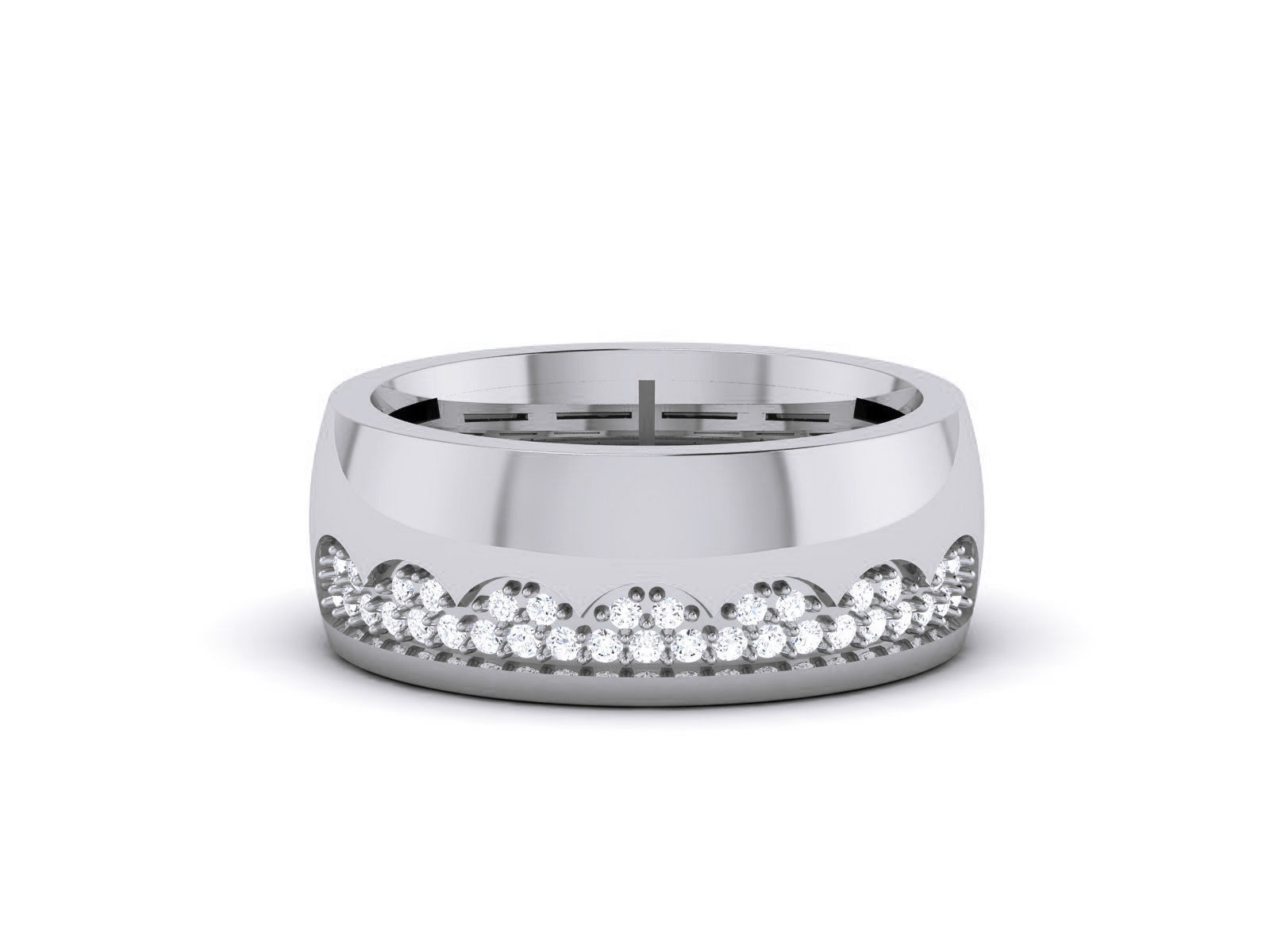 Diamond Band Ring 3dm render detail 3D print model_11