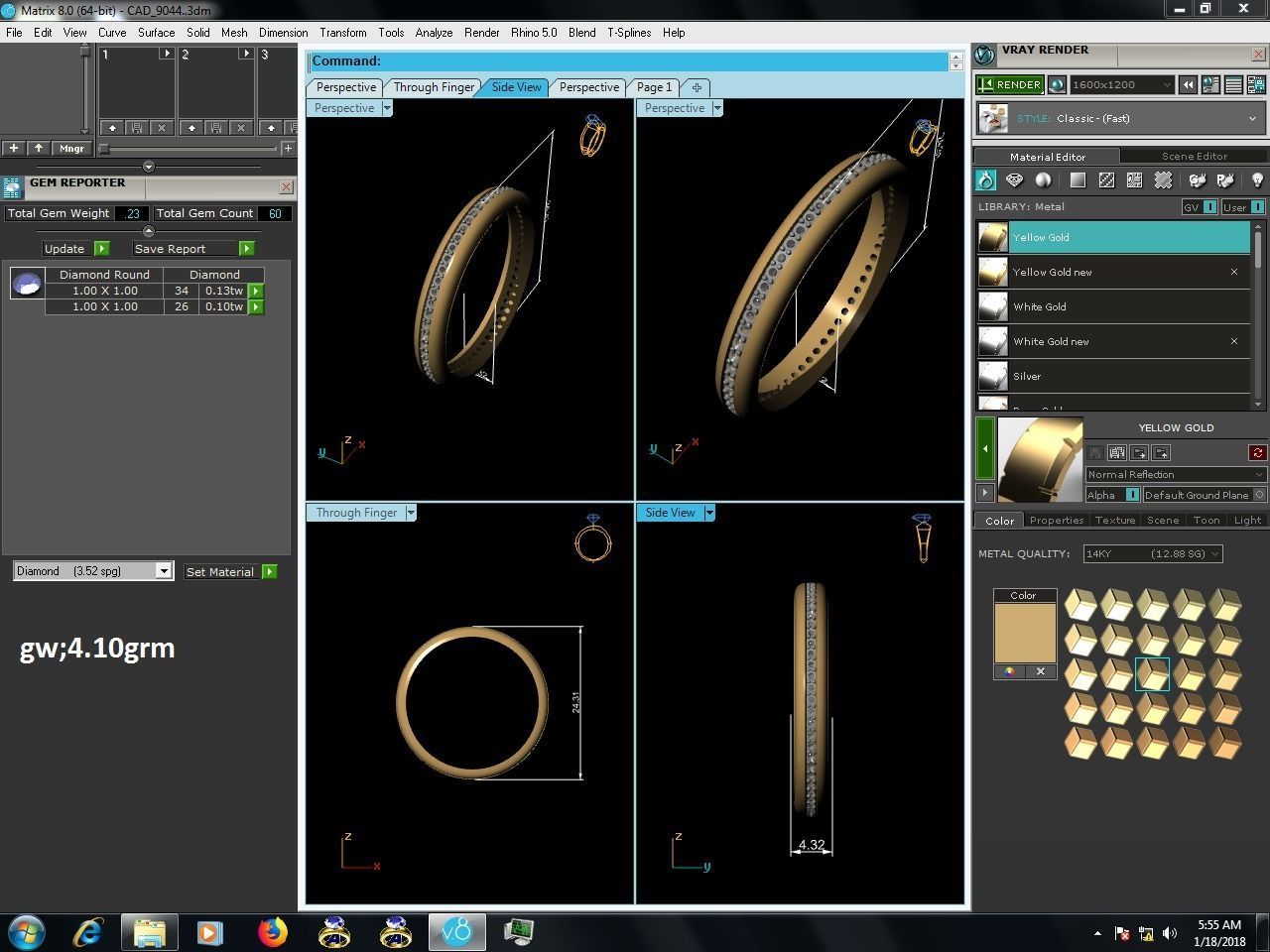 Diamond Band Ring 3dm render detail 3D print model_18
