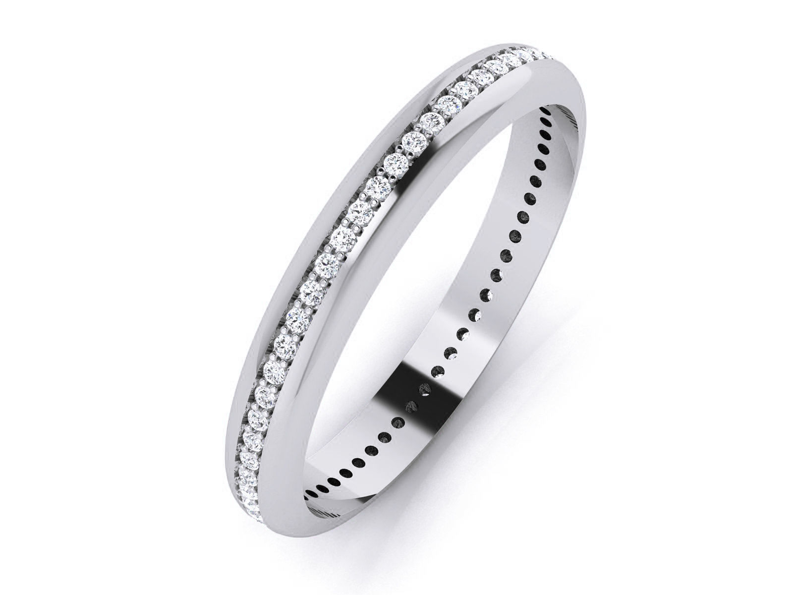 Diamond Band Ring 3dm render detail 3D print model_3