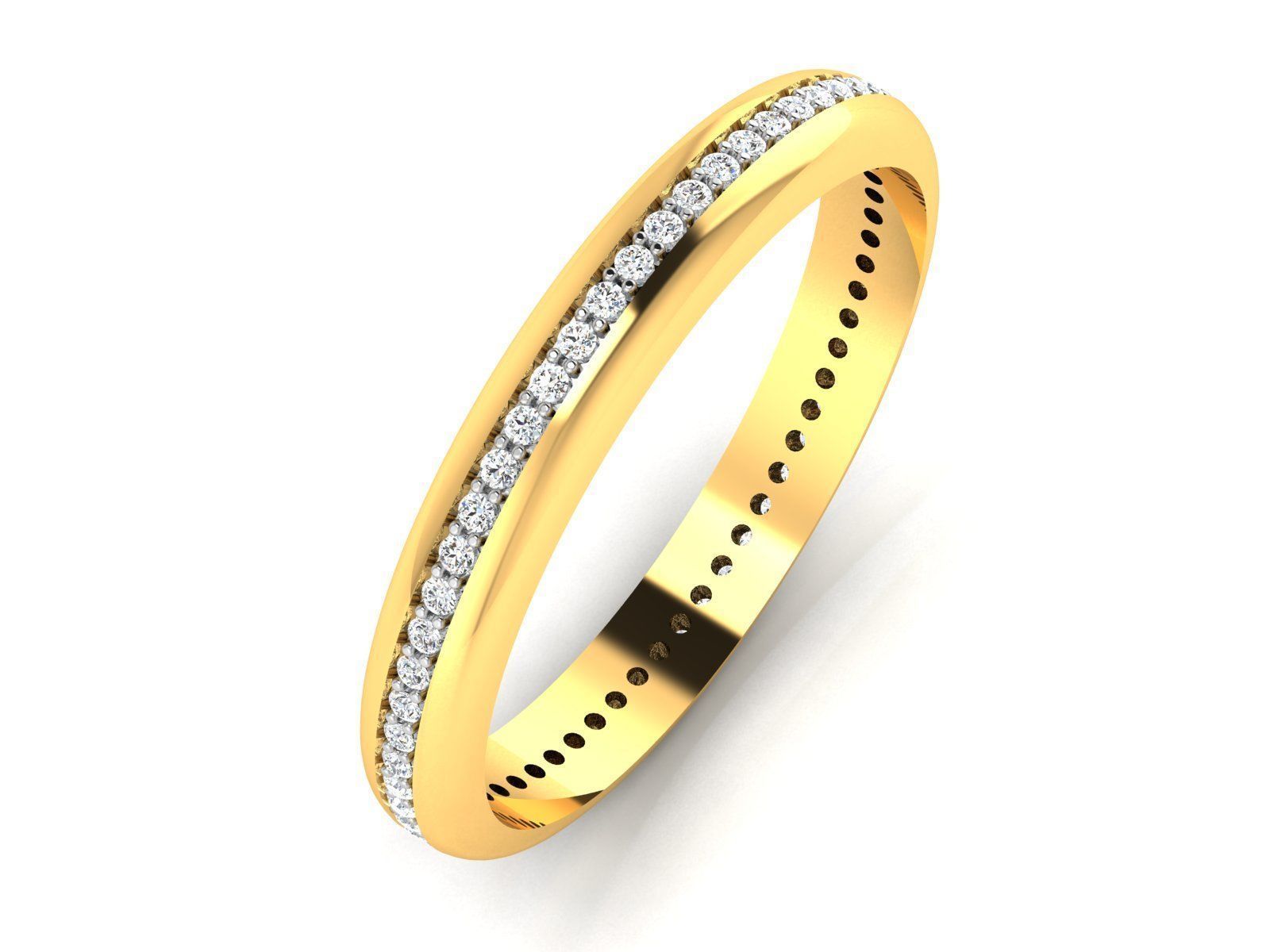 Diamond Band Ring 3dm render detail 3D print model_2