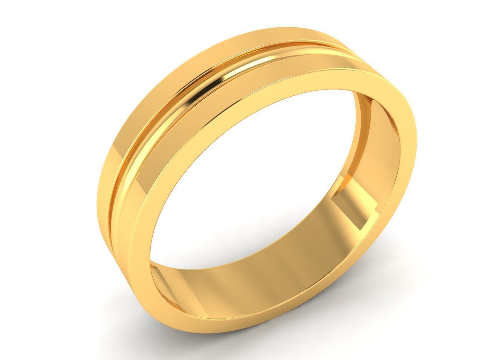 Plain Gold Band Ring 3dm render detail 3D print model_1