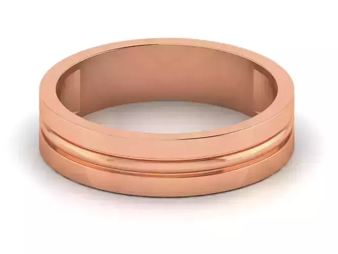Plain Gold Band Ring 3dm render detail 