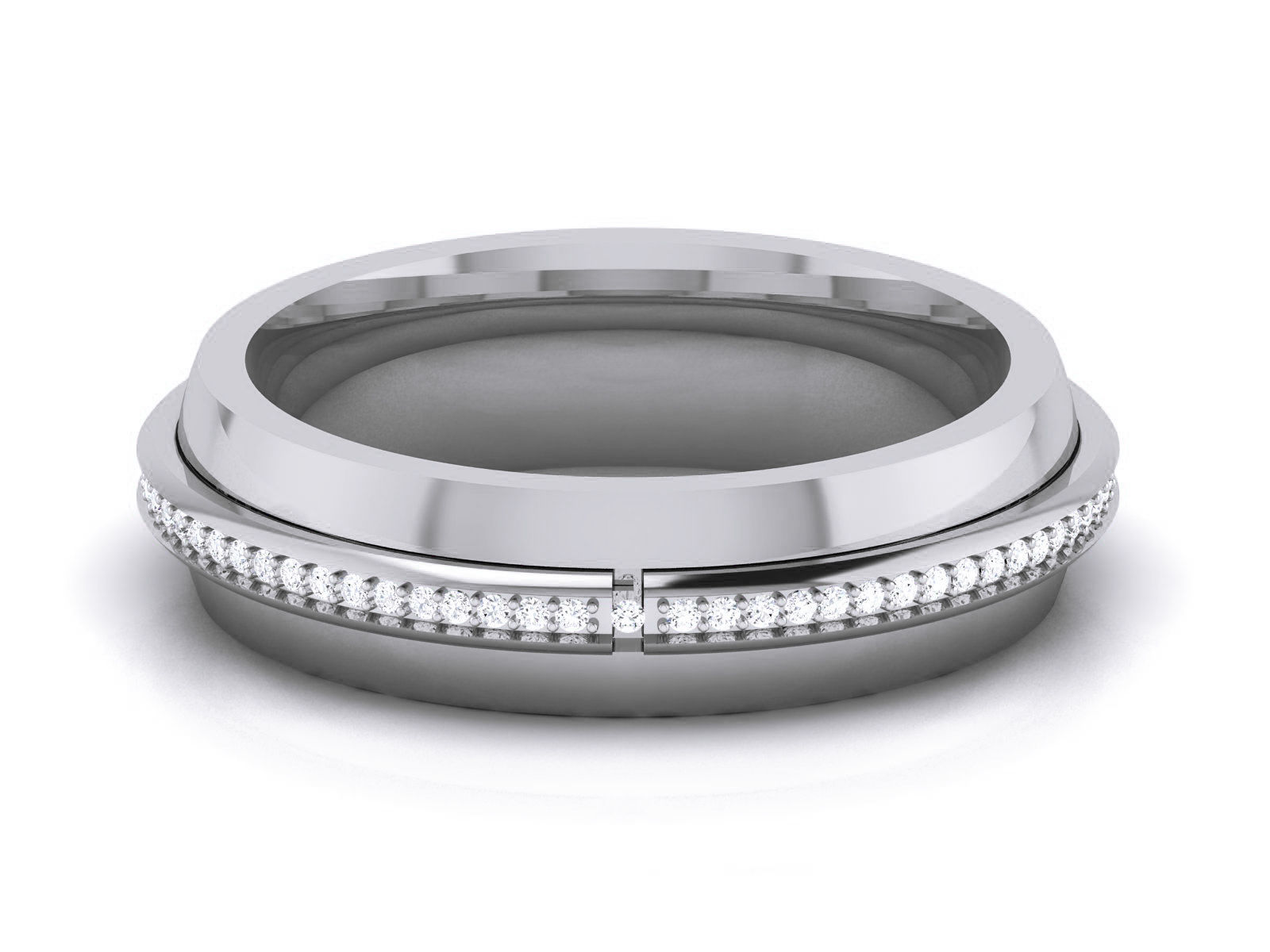 Diamond Band Ring 3dm render detail 3D print model_11