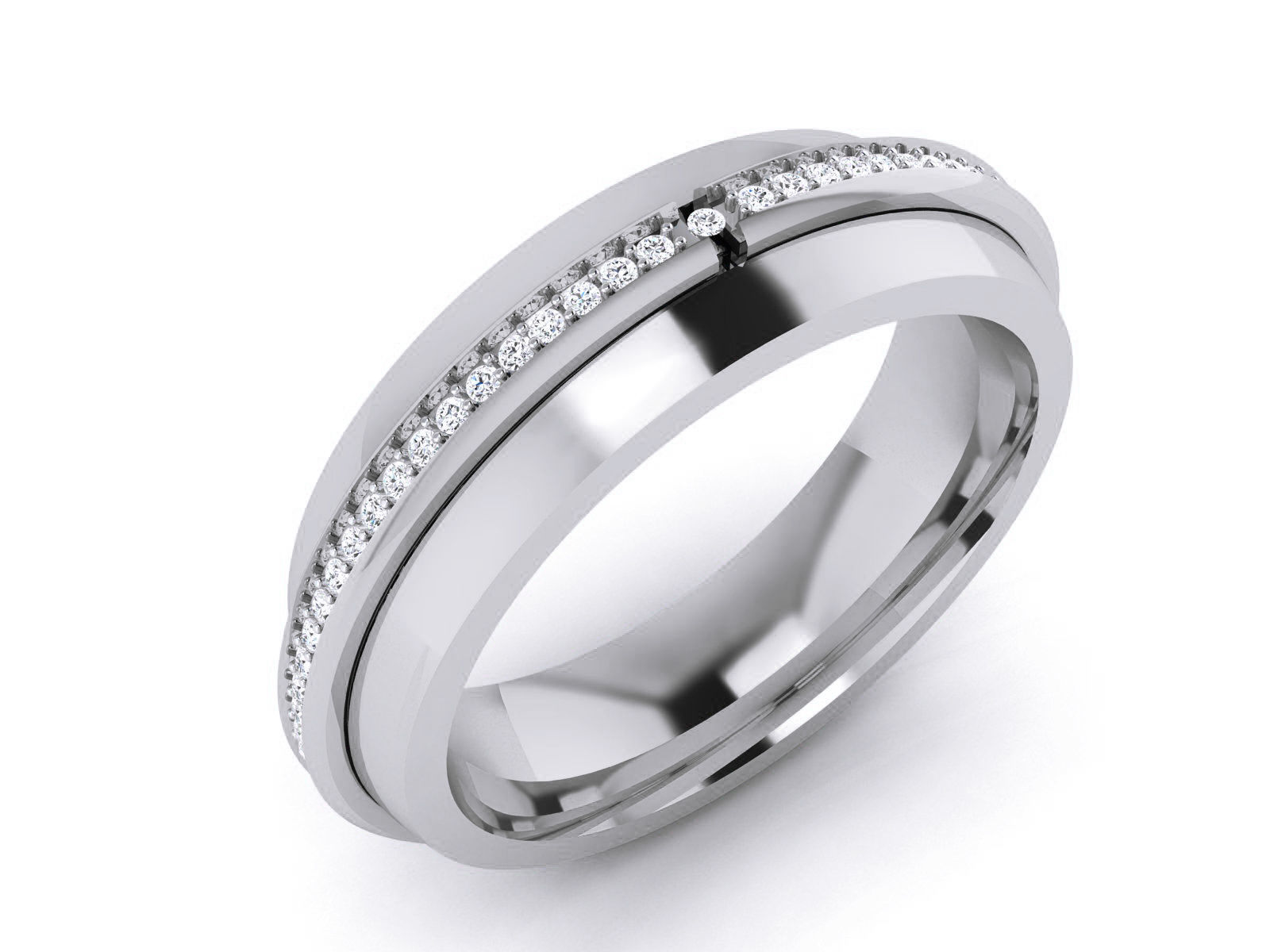 Diamond Band Ring 3dm render detail 3D print model_3