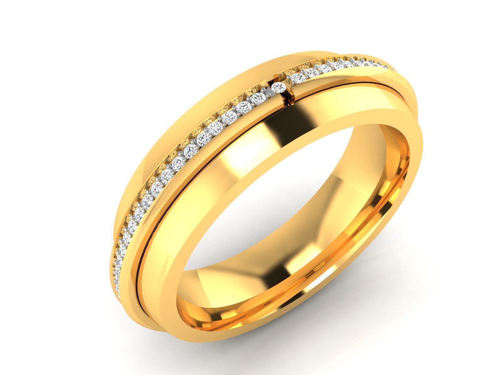 Diamond Band Ring 3dm render detail 3D print model_1