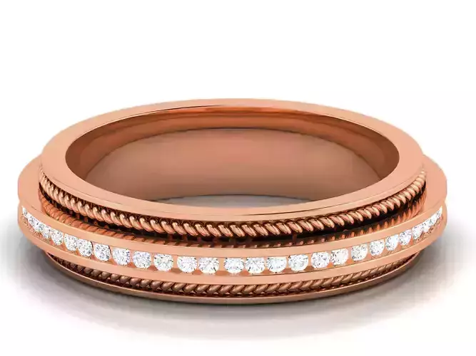 Diamond Band Ring 3dm render detail  3D print model