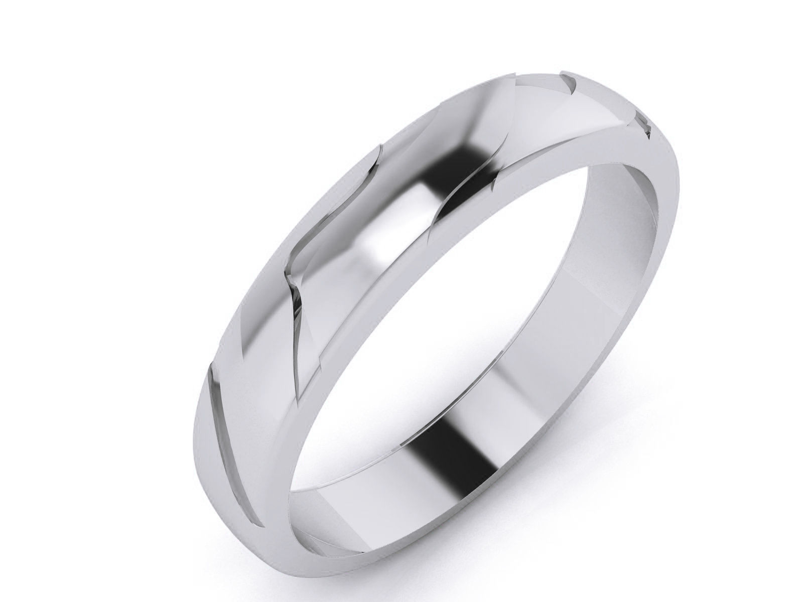 Plain Gold Band Ring 3dm render detail  3D print model_3