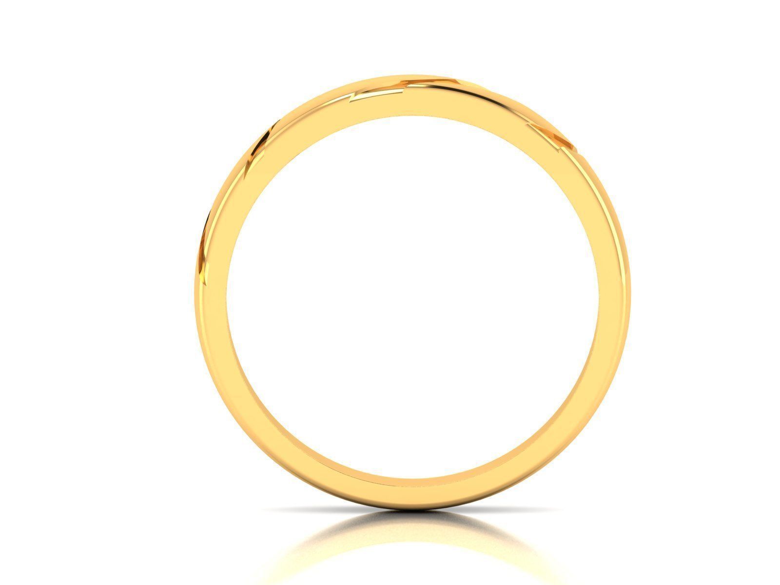 Plain Gold Band Ring 3dm render detail  3D print model_4