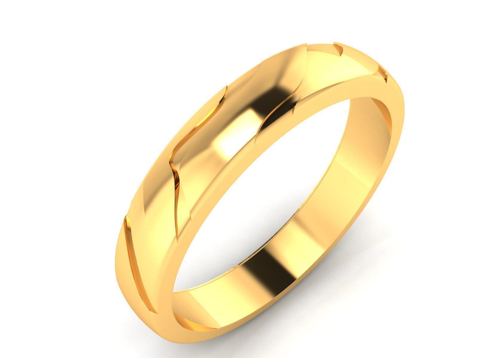 Plain Gold Band Ring 3dm render detail  3D print model_2
