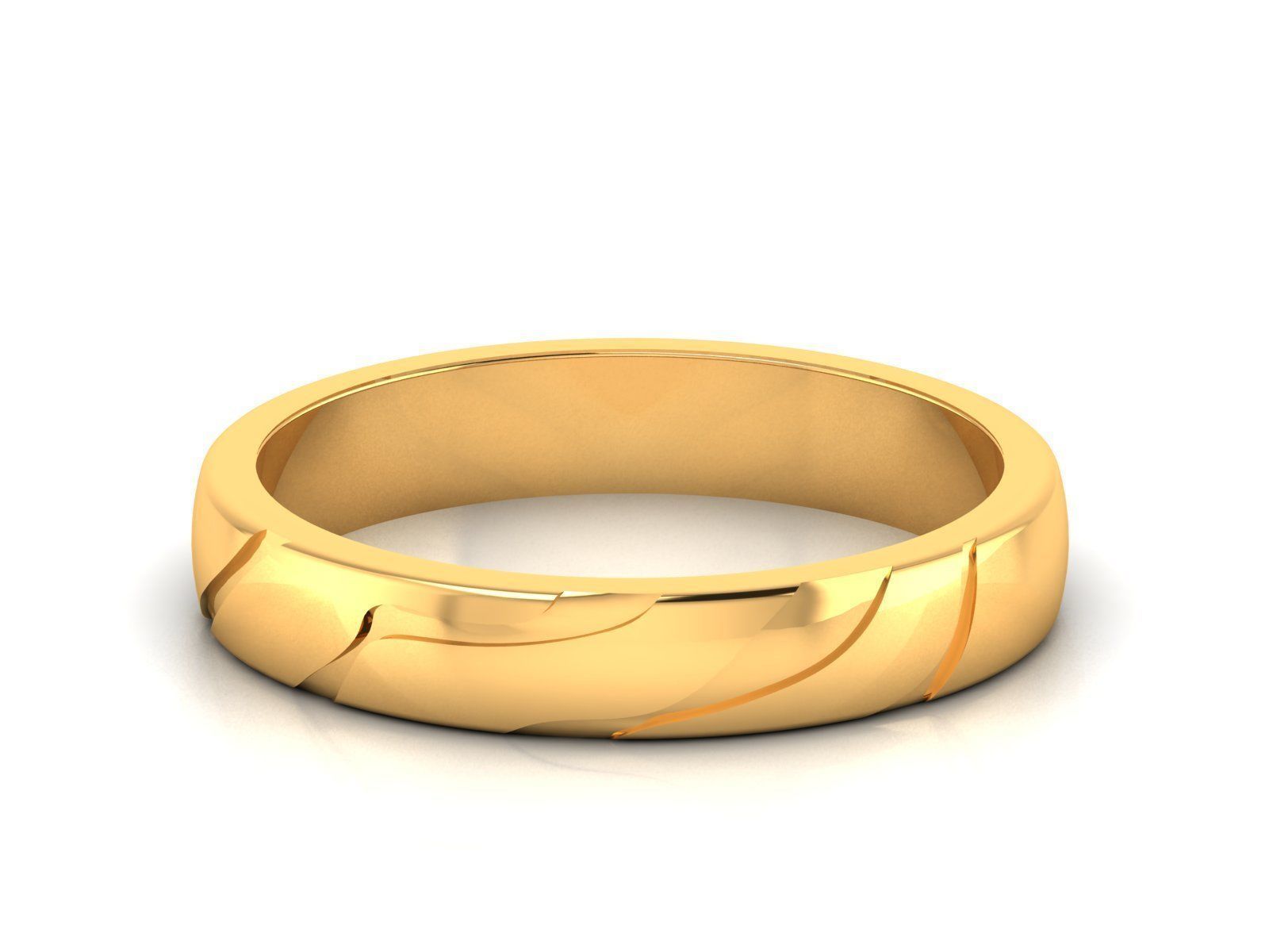 Plain Gold Band Ring 3dm render detail  3D print model_11
