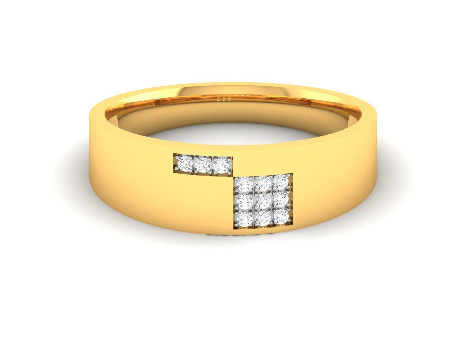 Diamond Band Ring 3dm render detail  3D print model_11