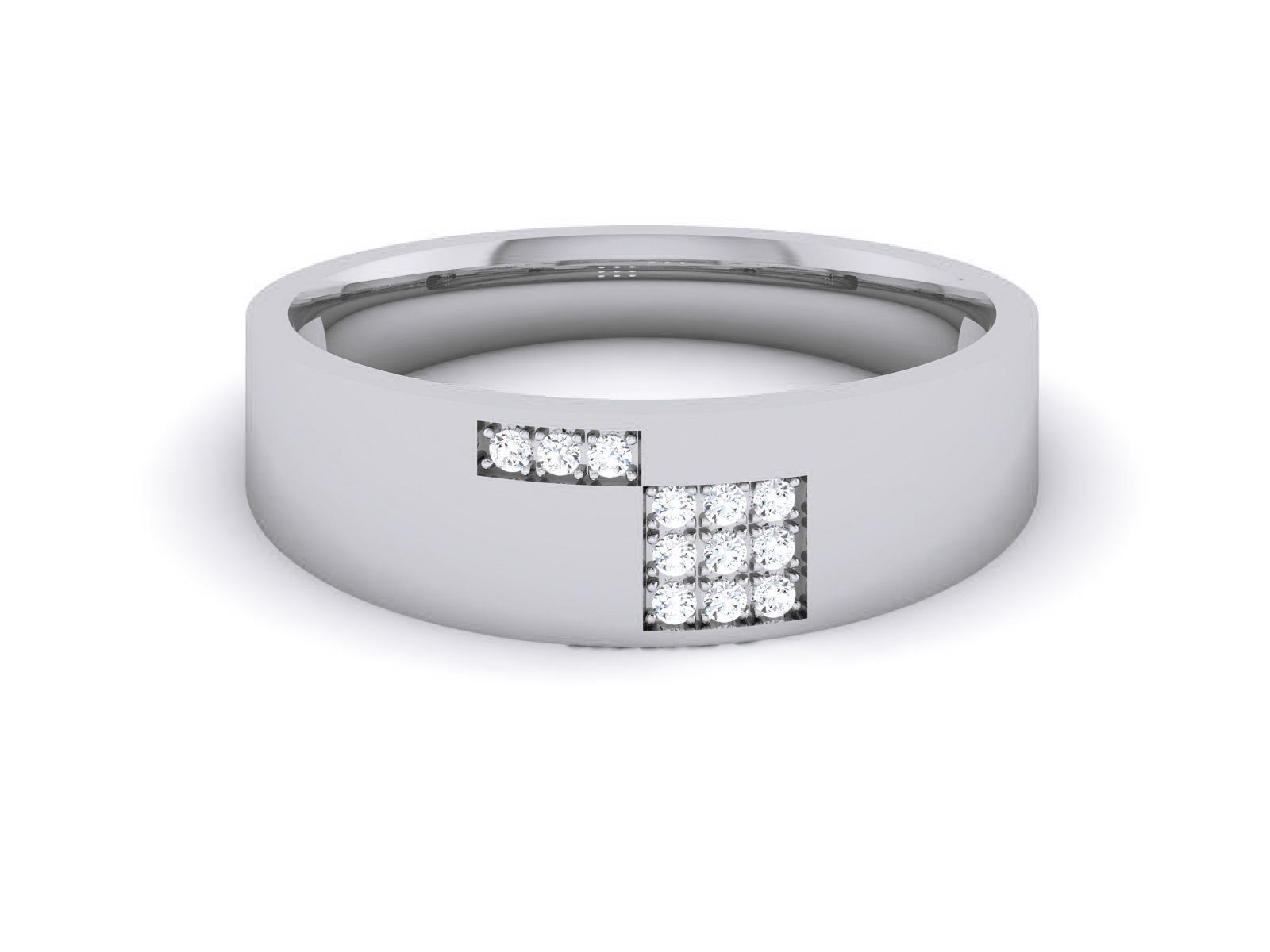 Diamond Band Ring 3dm render detail  3D print model_12