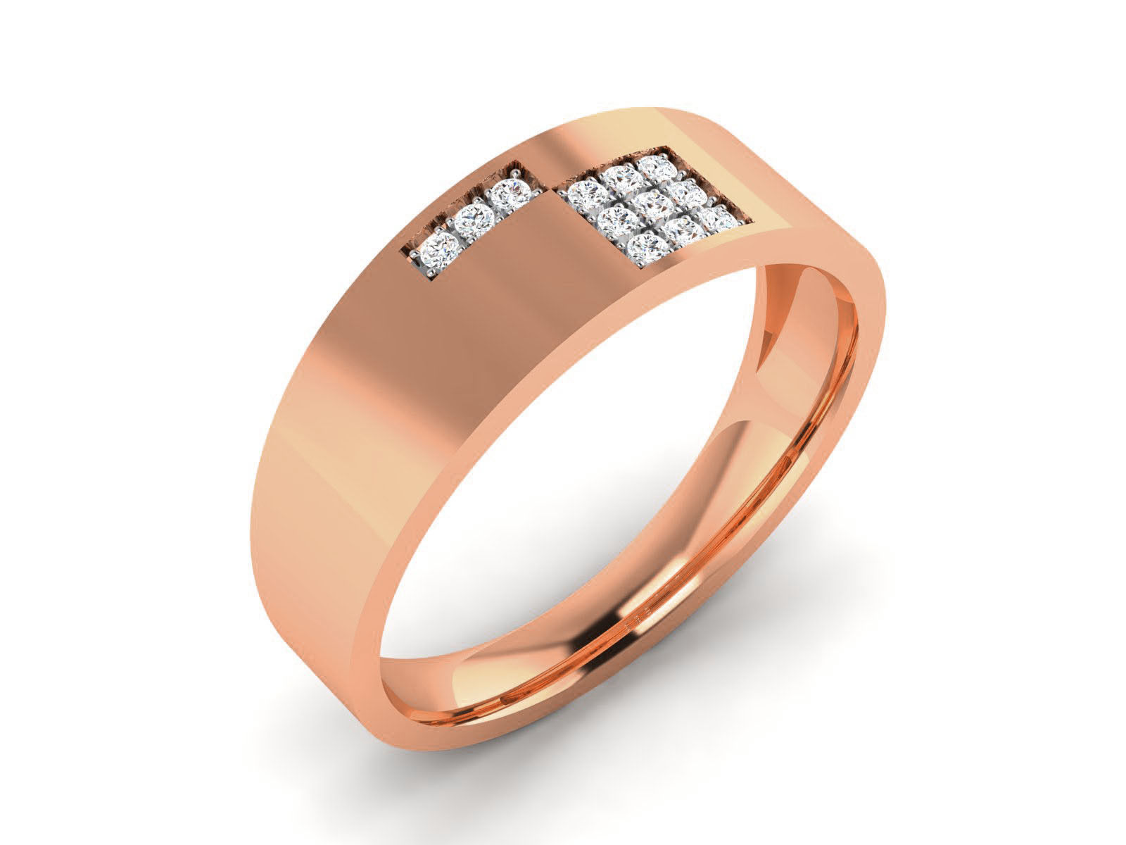 Diamond Band Ring 3dm render detail  3D print model_2