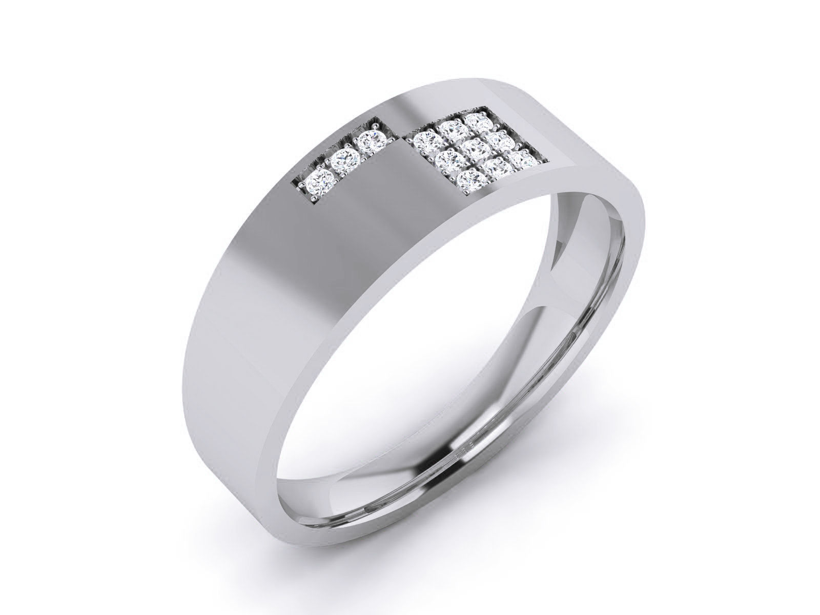 Diamond Band Ring 3dm render detail  3D print model_3