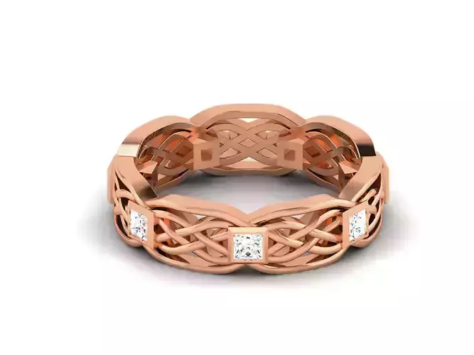Diamond Band Ring 3dm render detail 