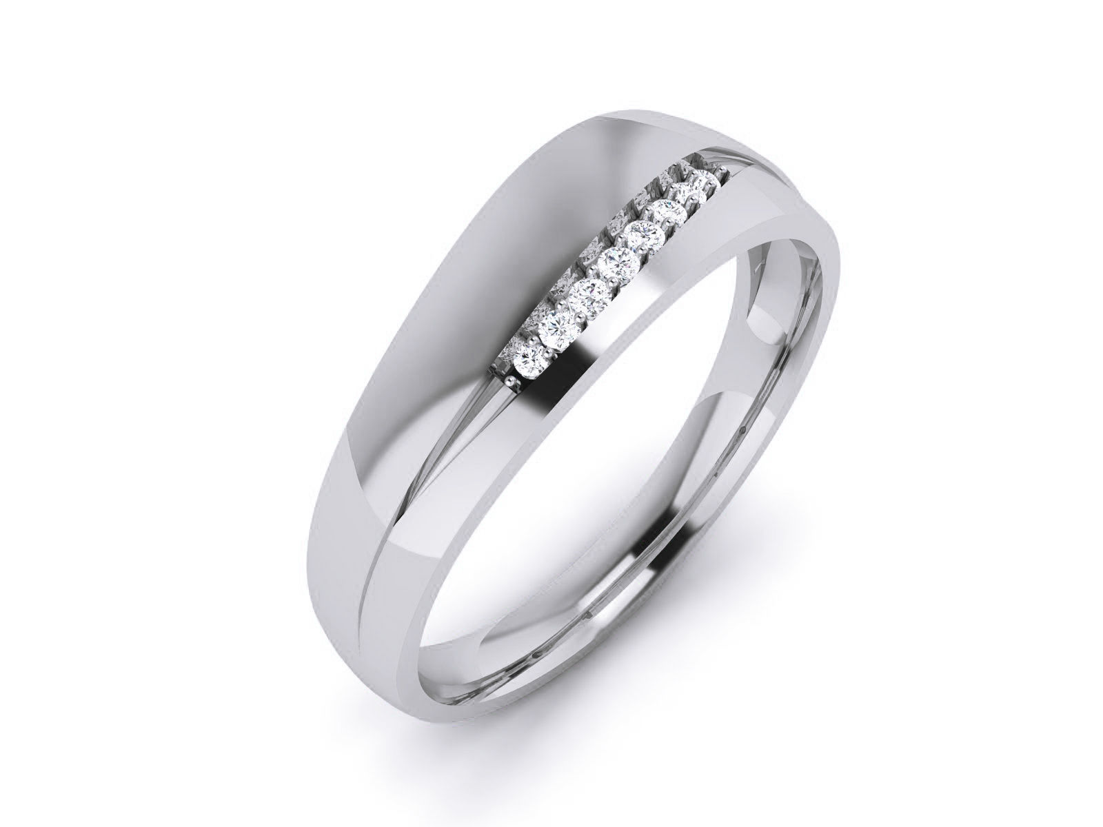 Diamond Band Ring 3dm render detail  3D print model_2