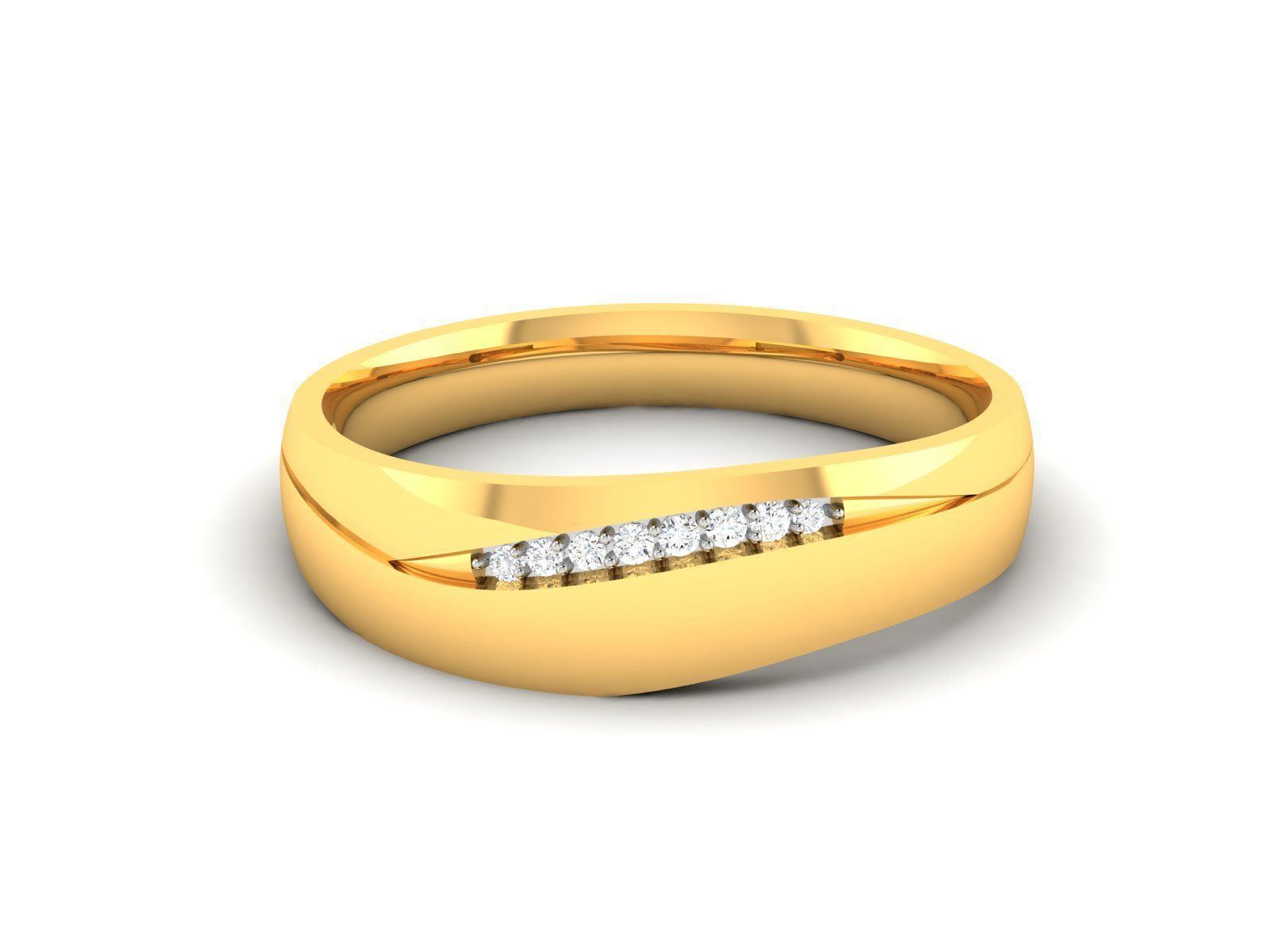 Diamond Band Ring 3dm render detail  3D print model_12