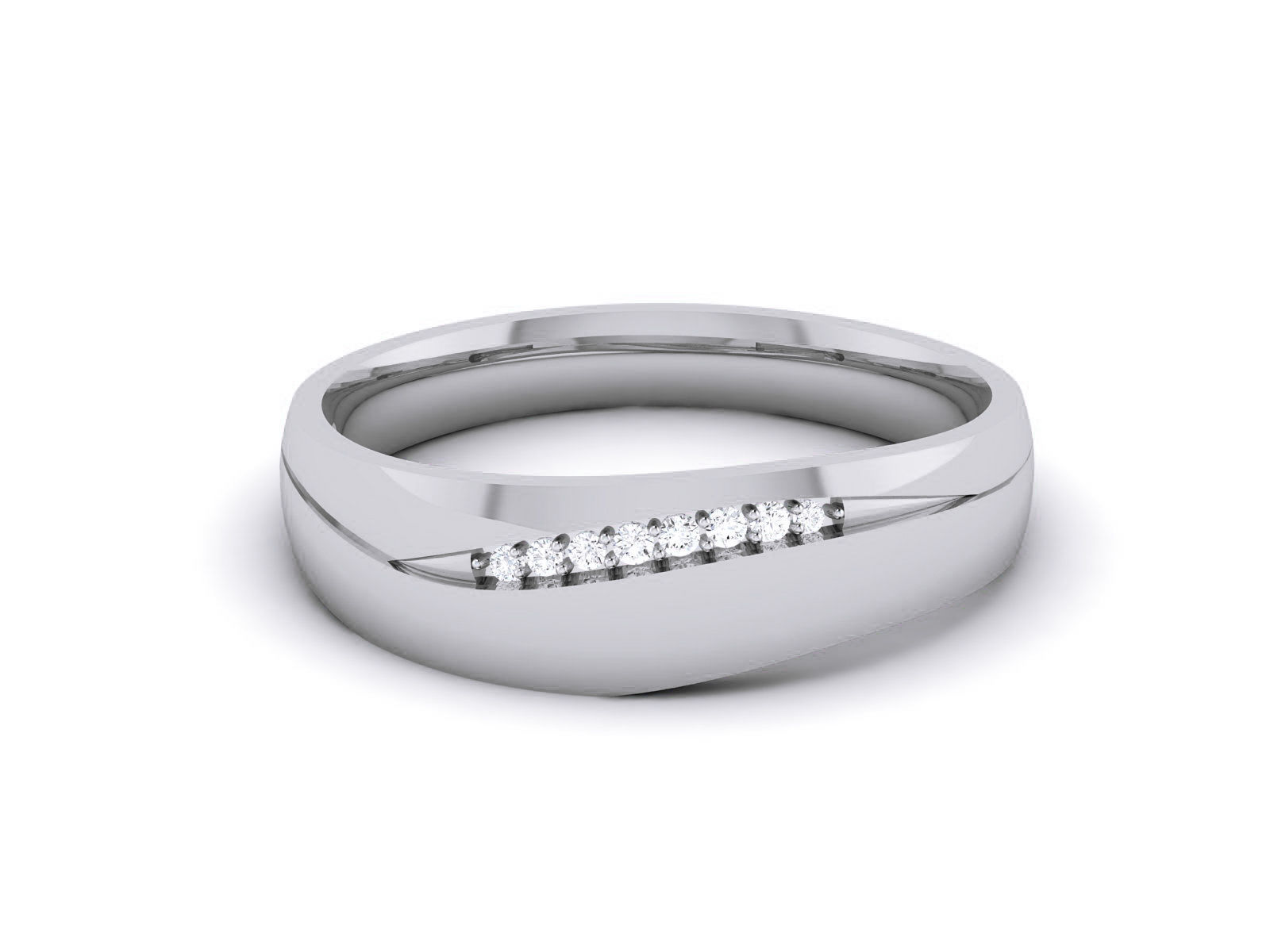 Diamond Band Ring 3dm render detail  3D print model_11