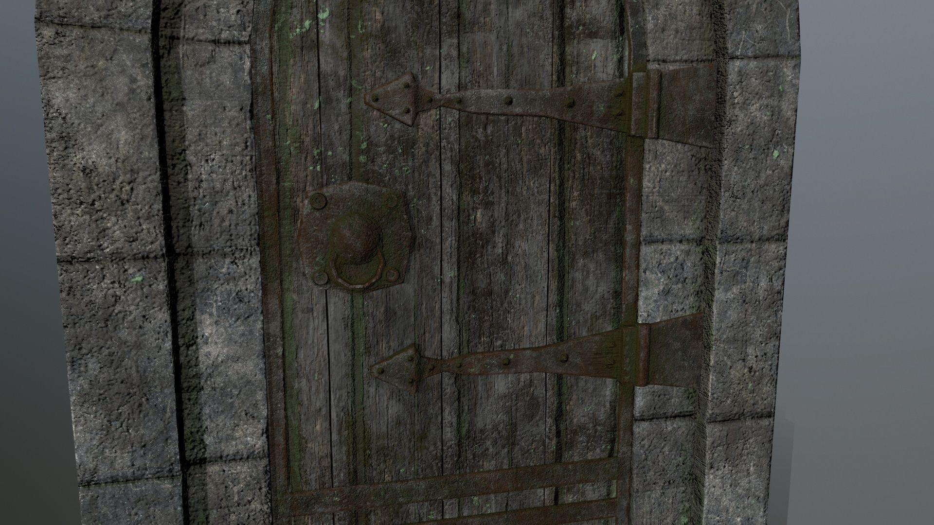 Medieval Door Low-poly 3D model_13