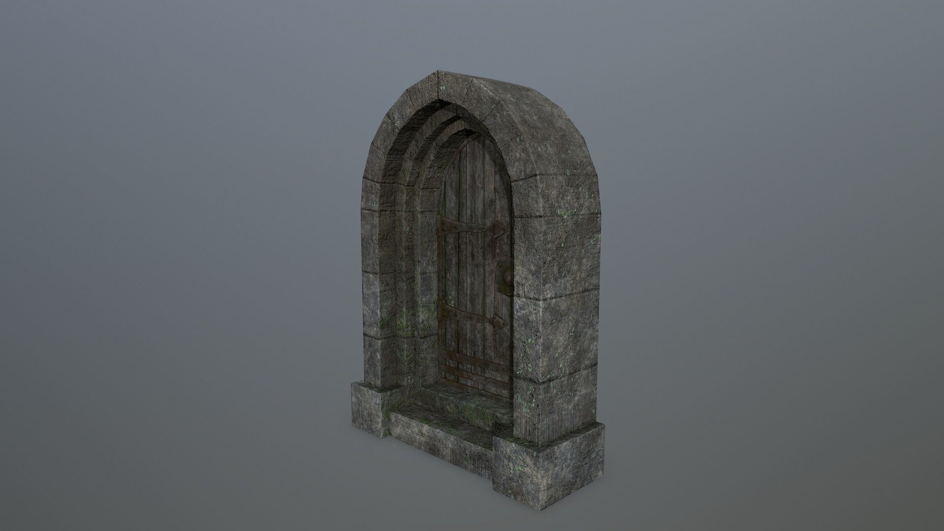 Medieval Door Low-poly 3D model_8