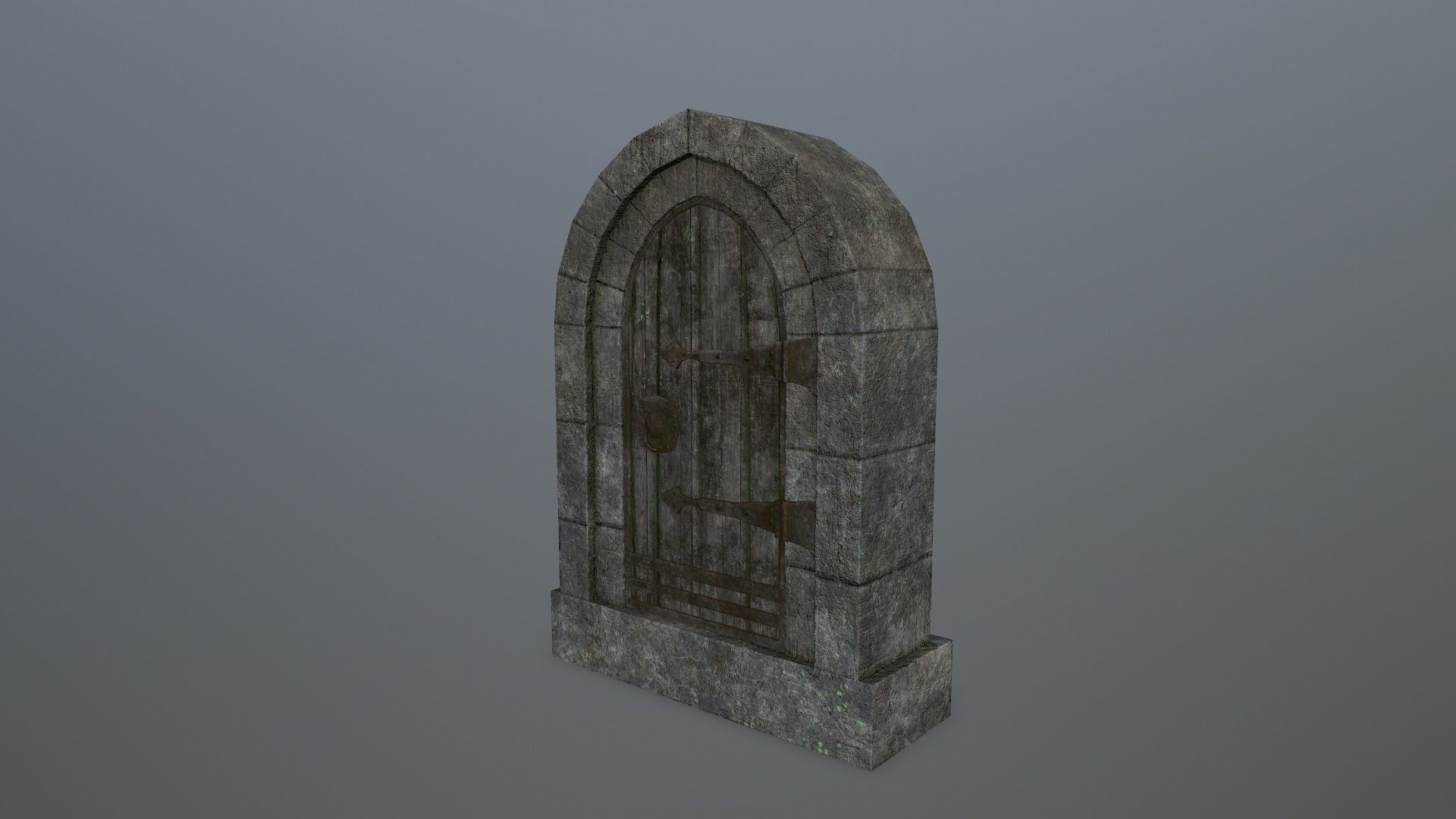Medieval Door Low-poly 3D model_4
