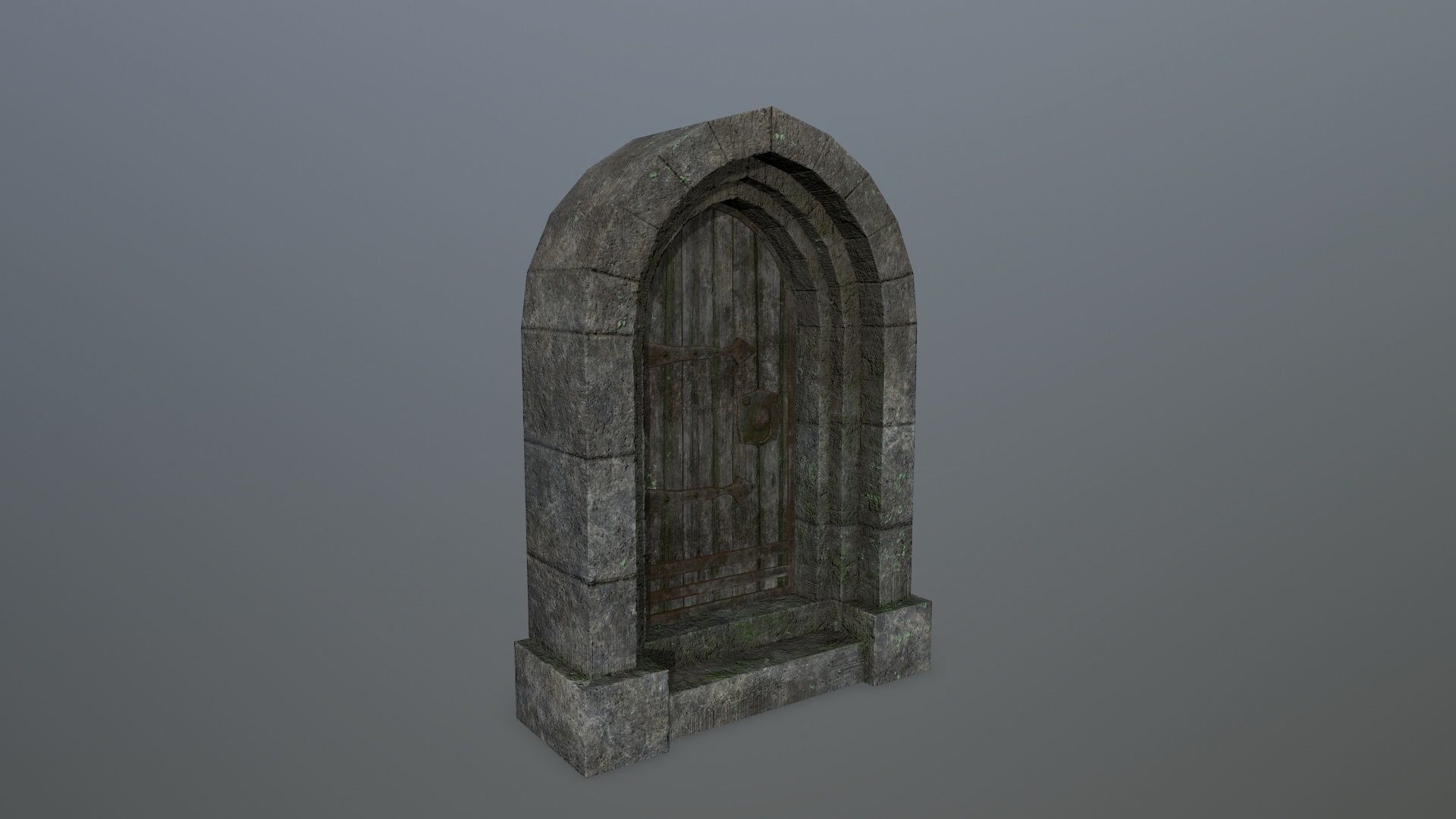 Medieval Door Low-poly 3D model_1