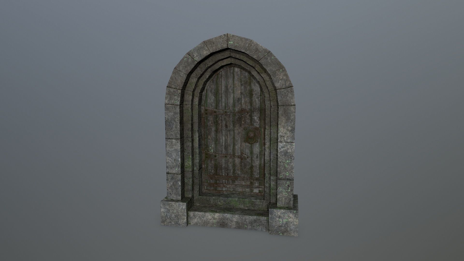 Medieval Door Low-poly 3D model_9
