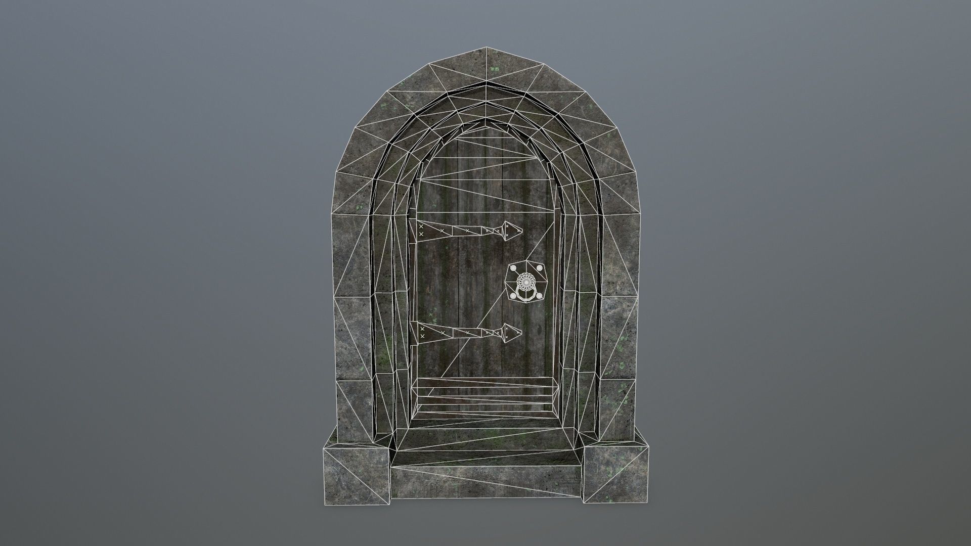 Medieval Door Low-poly 3D model_14