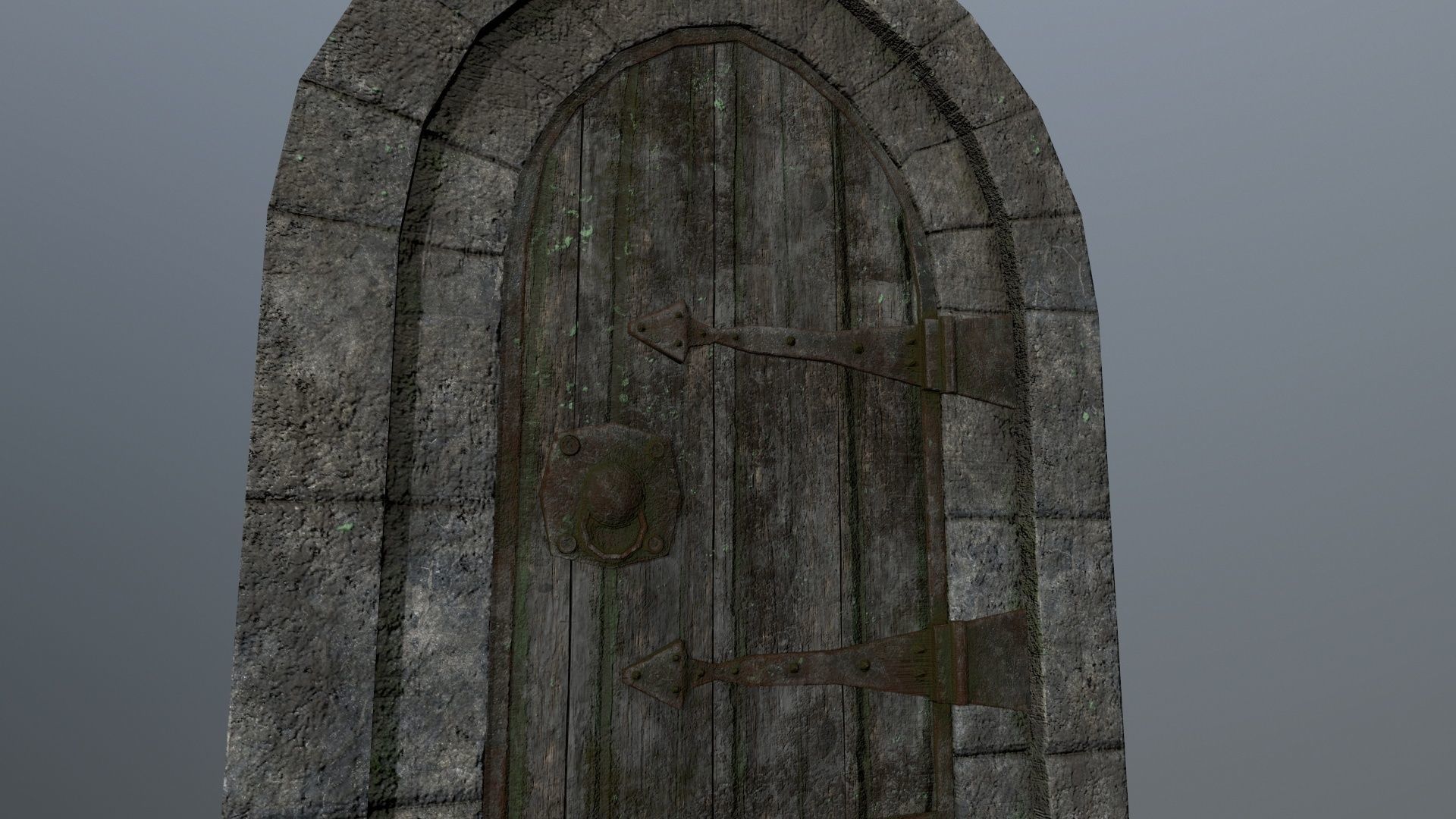 Medieval Door Low-poly 3D model_12