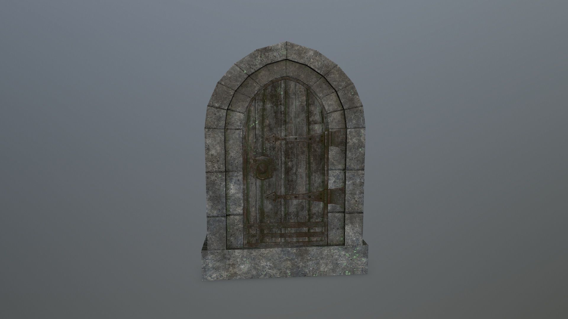 Medieval Door Low-poly 3D model_5