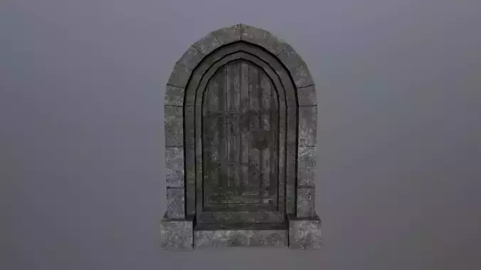 Medieval Door Low-poly 3D model