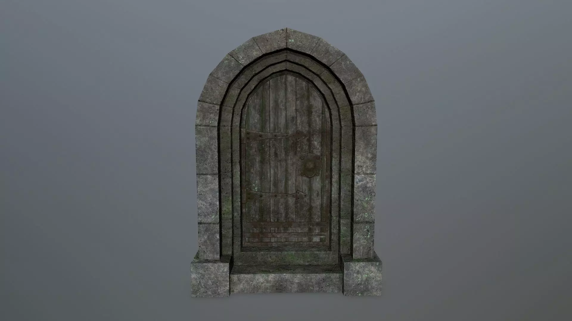 Medieval Door Low-poly 3D model_0