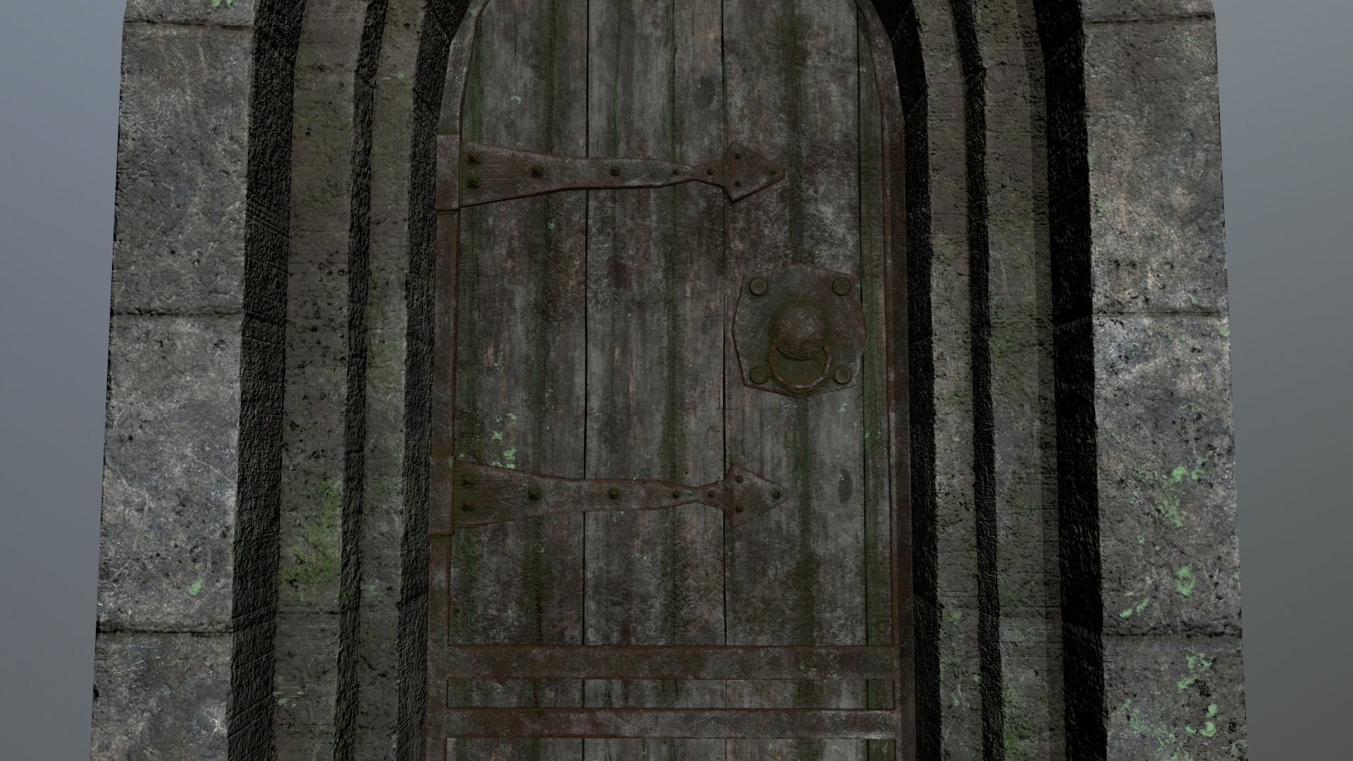 Medieval Door Low-poly 3D model_11