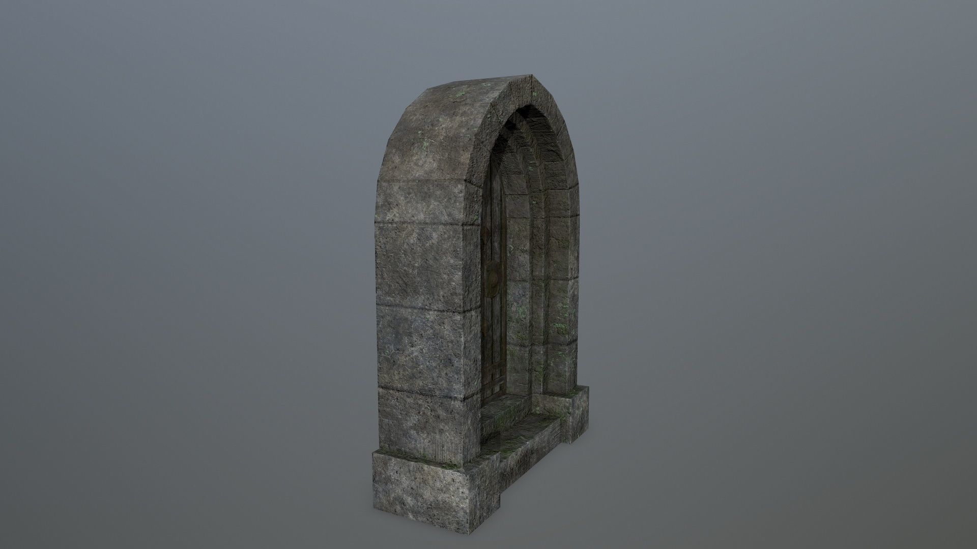 Medieval Door Low-poly 3D model_2
